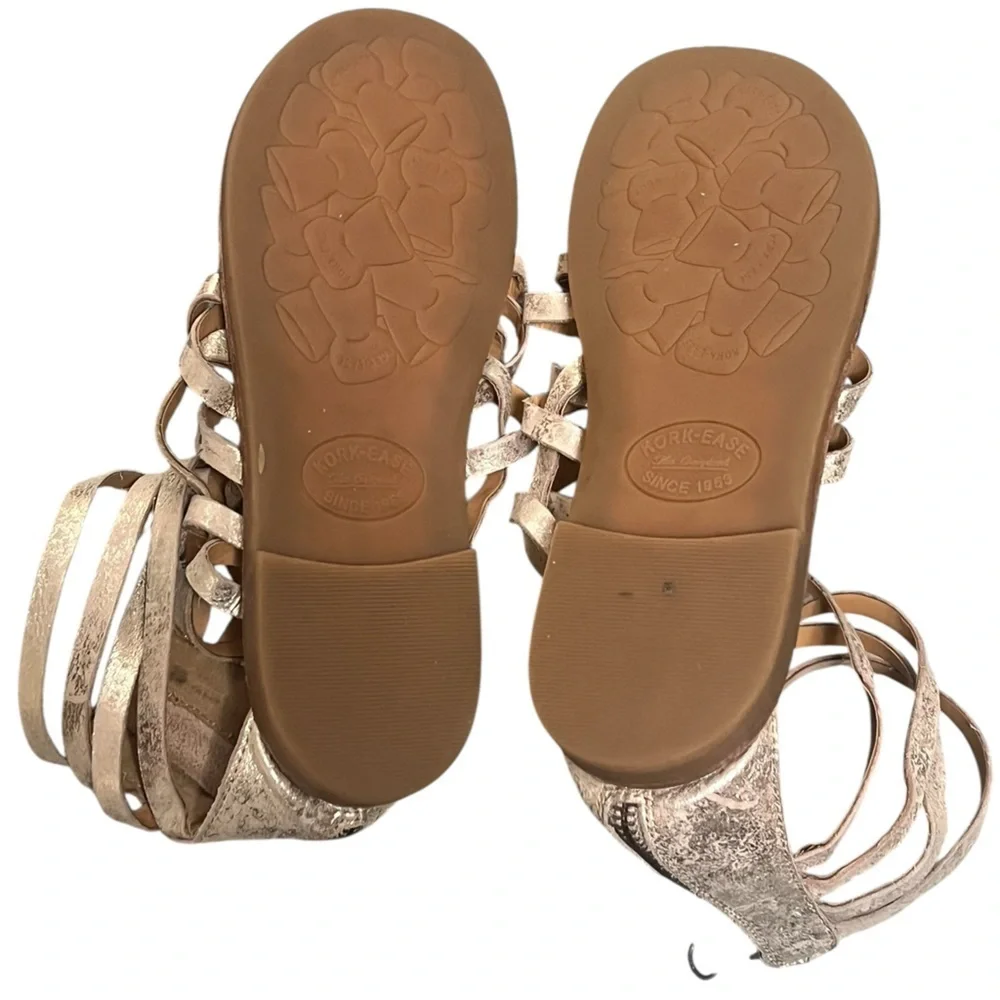 Kork-ease Palmyra gold strappy ankle gladiator leather sandals - Picture 8 of 10